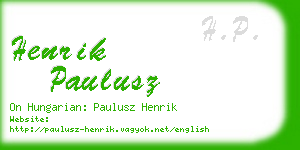 henrik paulusz business card